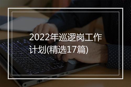2022年巡逻岗工作计划(精选17篇)