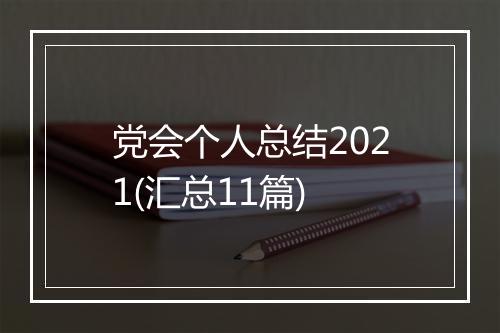 党会个人总结2021(汇总11篇)