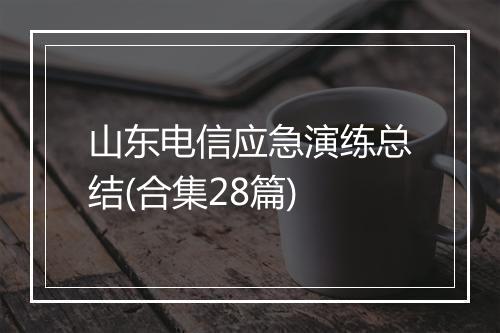 山东电信应急演练总结(合集28篇)