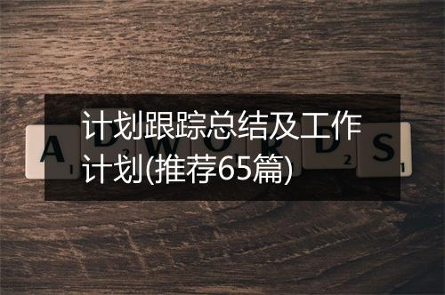 计划跟踪总结及工作计划(推荐65篇)
