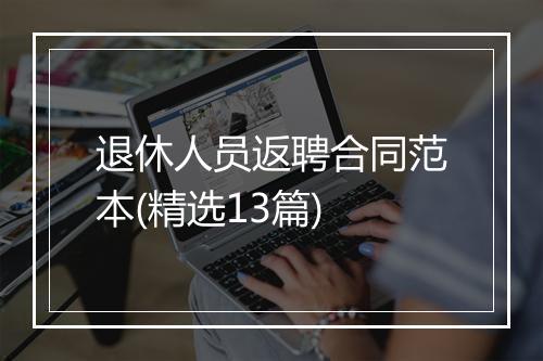 退休人员返聘合同范本(精选13篇)