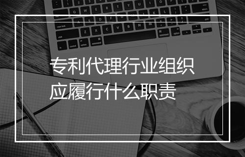 专利代理行业组织应履行什么职责