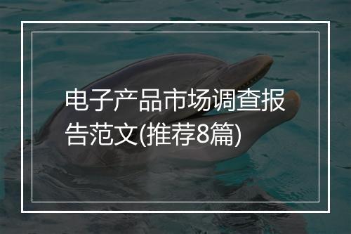 电子产品市场调查报告范文(推荐8篇)