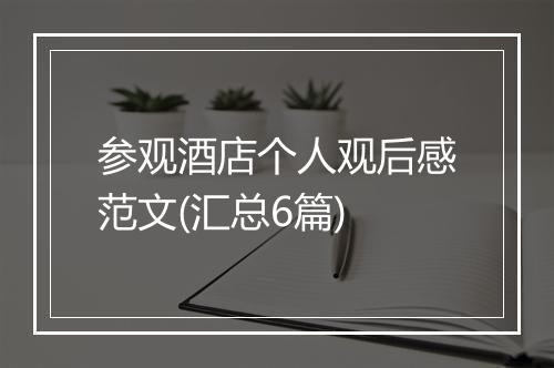 参观酒店个人观后感范文(汇总6篇)