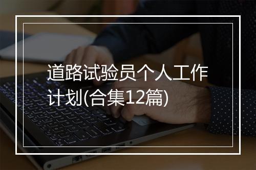 道路试验员个人工作计划(合集12篇)