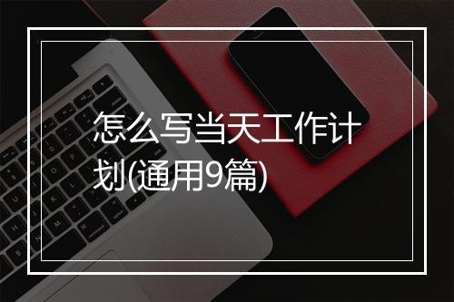 怎么写当天工作计划(通用9篇)