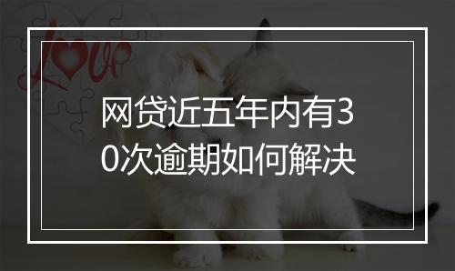 网贷近五年内有30次逾期如何解决