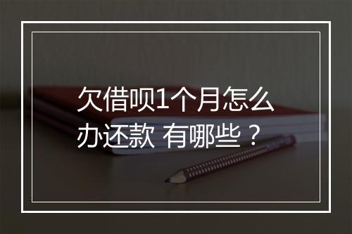 欠借呗1个月怎么办还款 有哪些？
