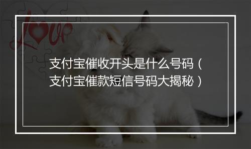 支付宝催收开头是什么号码（支付宝催款短信号码大揭秘）
