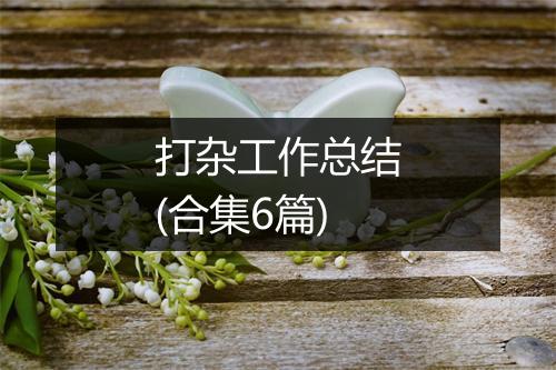 打杂工作总结(合集6篇)