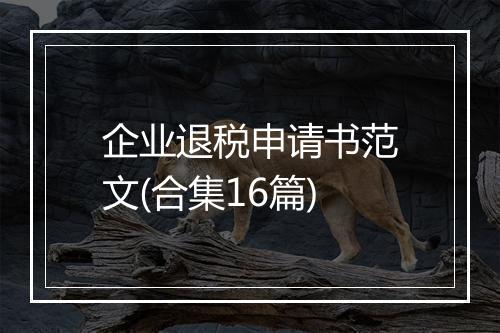 企业退税申请书范文(合集16篇)