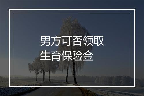 男方可否领取生育保险金