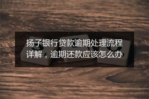 扬子银行贷款逾期处理流程详解，逾期还款应该怎么办