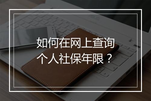 如何在网上查询个人社保年限？