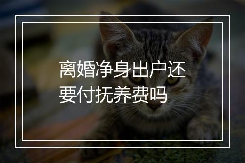离婚净身出户还要付抚养费吗