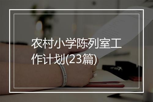 农村小学陈列室工作计划(23篇)
