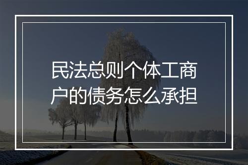 民法总则个体工商户的债务怎么承担