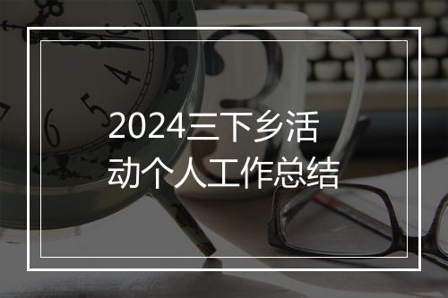 2024三下乡活动个人工作总结