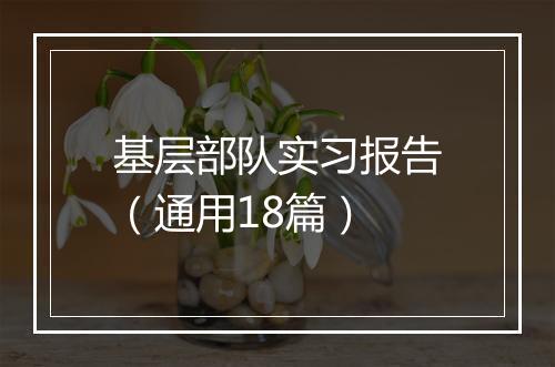 基层部队实习报告（通用18篇）