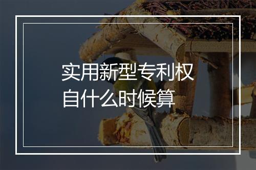 实用新型专利权自什么时候算