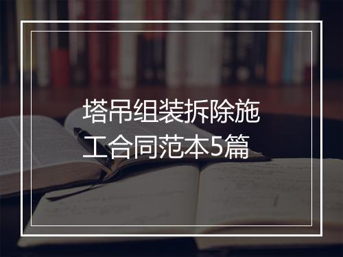 塔吊组装拆除施工合同范本5篇