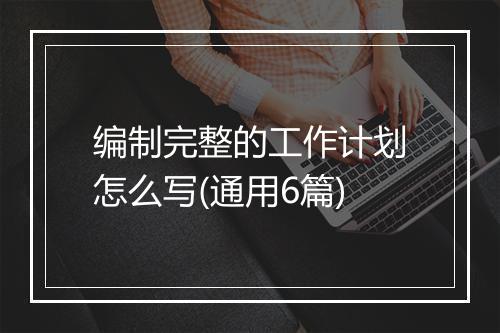 编制完整的工作计划怎么写(通用6篇)