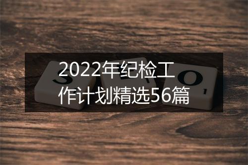 2022年纪检工作计划精选56篇