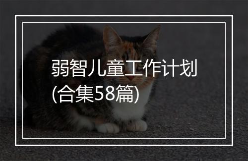 弱智儿童工作计划(合集58篇)