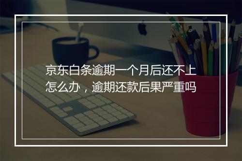 京东白条逾期一个月后还不上怎么办，逾期还款后果严重吗