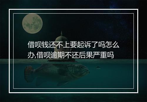 借呗钱还不上要起诉了吗怎么办,借呗逾期不还后果严重吗