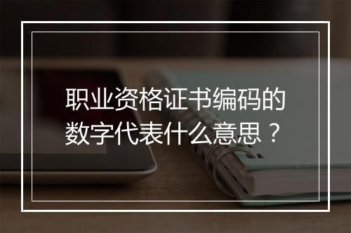 职业资格证书编码的数字代表什么意思？