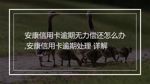 安康信用卡逾期无力偿还怎么办,安康信用卡逾期处理 详解
