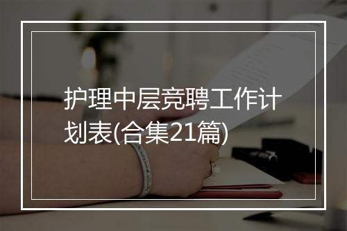 护理中层竞聘工作计划表(合集21篇)