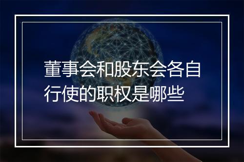 董事会和股东会各自行使的职权是哪些