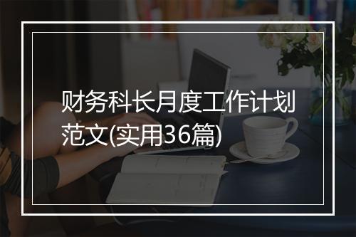 财务科长月度工作计划范文(实用36篇)