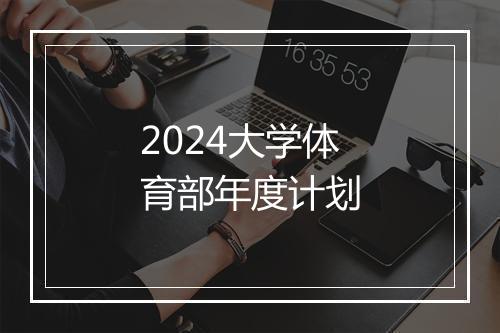 2024大学体育部年度计划
