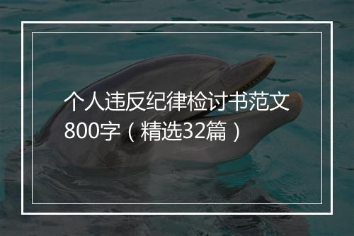 个人违反纪律检讨书范文800字（精选32篇）