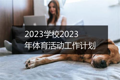 2023学校2023年体育活动工作计划