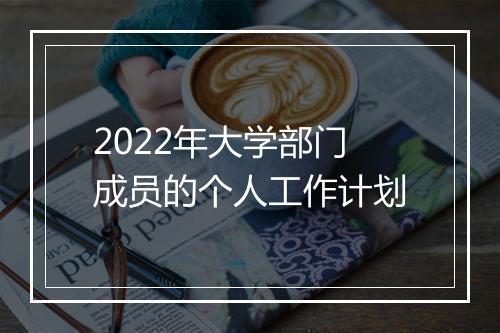 2022年大学部门成员的个人工作计划