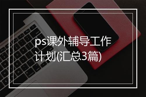ps课外辅导工作计划(汇总3篇)