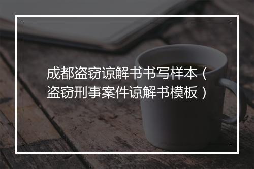 成都盗窃谅解书书写样本（盗窃刑事案件谅解书模板）