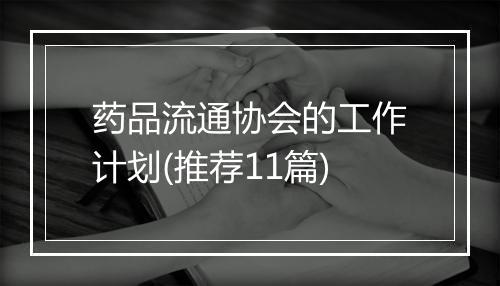 药品流通协会的工作计划(推荐11篇)