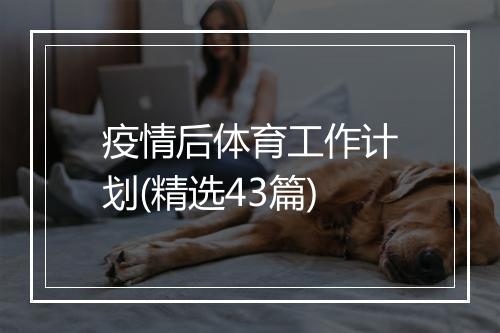 疫情后体育工作计划(精选43篇)