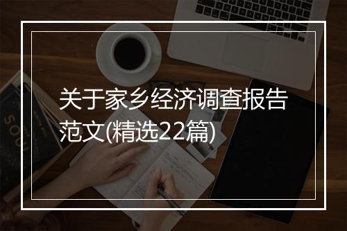 关于家乡经济调查报告范文(精选22篇)