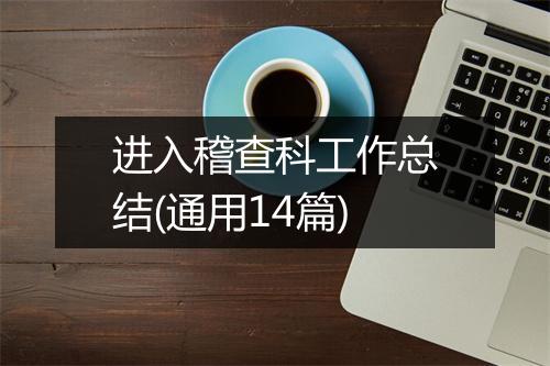 进入稽查科工作总结(通用14篇)