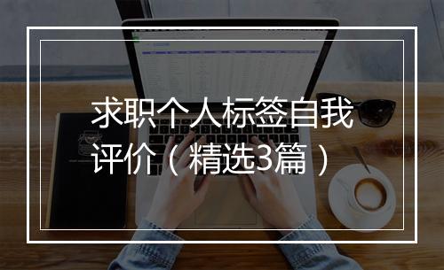 求职个人标签自我评价（精选3篇）