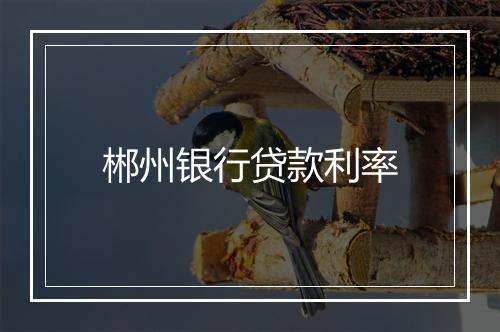 郴州银行贷款利率