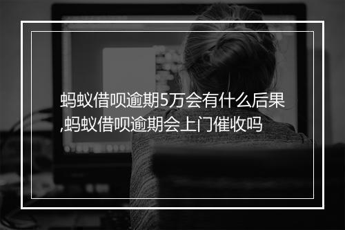 蚂蚁借呗逾期5万会有什么后果,蚂蚁借呗逾期会上门催收吗