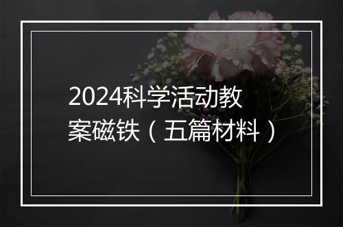 2024科学活动教案磁铁（五篇材料）