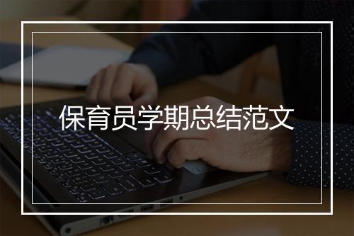 保育员学期总结范文